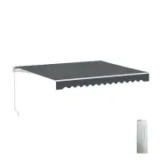 ALEKO Retractable Motorized Patio Awning 12 x 10 feet Grey Sun Shade Canopy