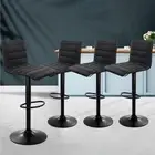 NEW MyBar Faux Linen Bar Stool Black Set 4pc