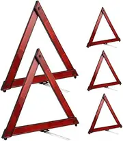 GARVALON 5pcs Emergency Road Triangles Foldable Reflective Warning Safety Kit for Vehicle Safety Increased Night Visibility Construction for Roadside Assistance