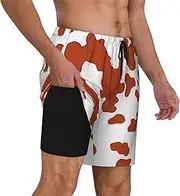 [AFHYZY] Men Swim Trunks Short 7 Inch Funny Bathing Suits Quick Dry Board Shorts Swimming Trunks with Compression Liner