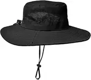 [UTOWO] Summer Boy-Girls Outdoor-Sun-Hat Mesh-Fishing-Hat Wide-Brim Safari-Hat Sun-Protection Beach-Bucket-Hat for 7-14Years Older