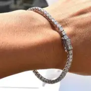 Round Cut 9.40 Ct Lab-Created White Diamond Tennis Bracelet 925 Sterling Silver