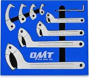 [Orion Motor Tech] 8pc Adjustable Pin Spanner Wrench Tool Set, Spanner Nut Wrench Tools with Changeable Heads for Pipes Heating Cars, Coilover Hook Wrenches for Suspension System, 3/4" to 6-1/10"