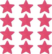 uxcell 12Pcs Sequin Star Iron on Patches 9x9cm(3.55x3.55) Appliques Embroidery Star Patches for Clothing Bags Jackets Jeans Hats Accessory Craft Rose Red