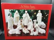 St Nicholas Square 11 Pc Porcelain Nativity Set With Box Christmas Holiday