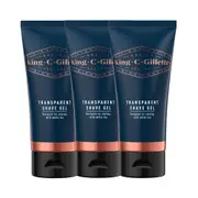 3 x King C. Gillette Transparent Shave Gel 150mL