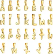 PH PandaHall 26pcs 18K Gold Plated Letter Charms Name Pendant Gold Initial Charms for Jewellery Making Earring Bracelet Necklace DIY Valentines Mother's Day 10x6mm, Brass, No Gemstone