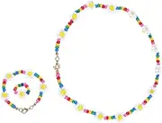 [NIYANGLE] 3Pcs Jewelry Set Beaded Necklace Bracelet Ring Kit for Creative Accessories for Dress Up Photography Props and Adorable Outfits