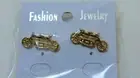 Gold tone Tandem Bicycle Bike Post Earrings