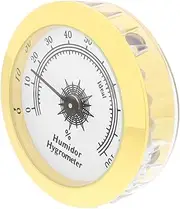 Yardenfun Golden Round Hygrometer Tea Boxes Humidity Gauge for Storage Cabinet Jars