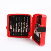 Pro Combination Drill & Tap Bit Set w/ Quick Change Adapter 1/4" Hex Shank 13pc