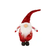 Colours Of Christmas 89x30cm Red Sequin Standing Santa Gnome Holiday Ornament