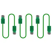 3x Cruxtec Universal Ultra-Thin CAT6A U/UTP Ethernet LAN Cable Cord 5m Green