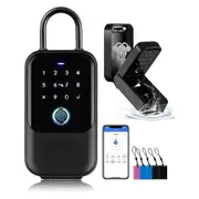 Smartlock Box,Key Lock Box Wireless Smart Key Lock Box Electronic Lock Box App, Real Estate Agent O Black