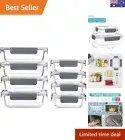 8 Pack Glass Food Storage Containers with Lids, Meal Prep Container, Airtight...