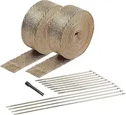 Design Engineering 010095 Titanium Exhaust Heat Wrap Kit with LR Technology, (2) 2" x 50' Rolls, 12 Locking Ties, and Locking Tie Tool