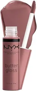 NYX PROFESSIONAL MAKEUP Butter Gloss, Non-Sticky Lip Gloss - Cinnamon Roll (Dusty Nude Mauve)