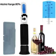 HandHeld Alcohol Refractometer Alcoholometer Alcohol Tester 0-80% Alcohol Sugar Refractometer ATC Wine Measure Tool 30%O