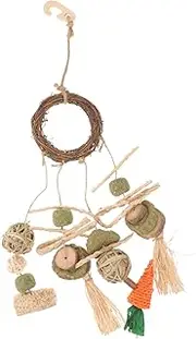 Toddmomy Bird Toy Parrot Cage Toy Rattan Material Parakeet Training Toy Parrot Hanging Chewing Toy