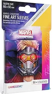Gamegenic Marvel Champions The Card Game Official Star-Lord Fine Art Sleeves Pack of 50 Art Sleeves and 1 Clear Sleeve Card Game Holder Use with TCG and LCG Games Made by Fantasy Flight Games