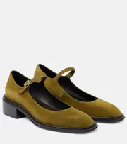 [Souliers Martinez] Souliers Martinez Penelope suede ballet flats AU 9 green