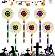 [Generic] Halloween Yard Stake Solar Lights, Ghost Stake Lights, LED Scary Eyeball Ghost Pumpkin Stake Lights Waterproof Garden Lights for Patio Yard Pathway Walkway Decor