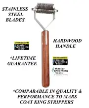20 Blade Dog COAT STRIPPER TOOL Stripping Hair Mat Breaker Wood Handle RAKE King