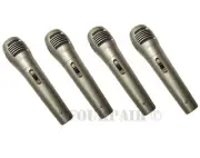 4 Pack Lot, Dynamic Uni-Directional Wired Microphone Mic 10ft Cord DJ PA Karaoke