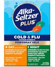 Alka-Seltzer Plus Power Max Cold and Flu Medicine, Day+Night, - Maximum Strength