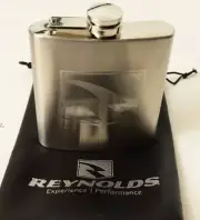 REYNOLDS Flask. Stainless Steel. 6 oz. Top Shelf Flasks. NEW. With storage bag