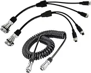 MAX COOL 4M Spring Trailer Cable Suzy Coil 2X 5PIN Connector 2ch 4PIN Connectors Suitable for Caravan Truck