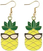 [ONLYJUMP] Funny Pineapple Fruit Dangle Earrings for Women Girl Fruit Earrings Pineapple Earrings Tropical fruit earrings Cartoon Fruit Yellow Pineapple Drop Charm Tassel Dangle Earring