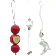 Beaded Dangle Charm Fruit Dolphin Pendant Keychain Stylish Phone Chain