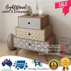 Bedside Side Table Nightstand Drawers Storage Cabinet Bedroom Wood Drawer Unit