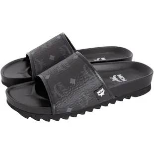 MCM Visetos Slides 經典圖騰涼拖鞋(男款/黑色)