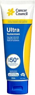 Cancer Council Ultra SPF 50+ Sunscreen 110ml Tube - Cancer Council Sunscreen with 4Hr Water Resistance, Broad Spectrum UVA/UVB for Kids & Adults, Australian Made, Supports Cancer Research
