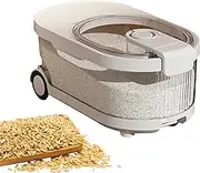Large Rice Storage Container,Clear Large Rice Keeper Holder Time Record, Storage Bins with Lids and Wheels | Cereal Dispenser Bucket, Top Seasoning Box, Airtight Storage Dispenser for Household