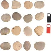 TEHAUX Set of 16 Hand-Painted Rocks Pebbles for DIY Art Bracket for Home School Projects