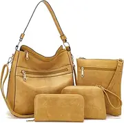 [Qiyuer] Purses For Women Handbags And Wallet Set Large Hobo Crossbody Bag Ladies Purse Totes 4 PCS