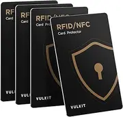 [VULKIT] RFID Blocking Cards 4 Pack Credit Card Protectors NFC Contactless Cards Protection for Business & Travel Wallet