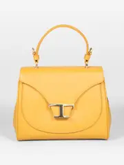 Mustard Leather T Timeless Bag & Keychain