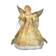 Gold Dress Lighted Angel Treetop UL1979 w