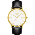 TISSOT 天梭 官方授權 18K金 GOLDRUN 石英錶 送禮推薦-白X黑/38MM T9224101601100