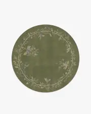 185' Round | Machine Washable Runner Rug | Kid & Pet Friendly | Indoor Rug | Daphne Olive Green Rug | Ruggable