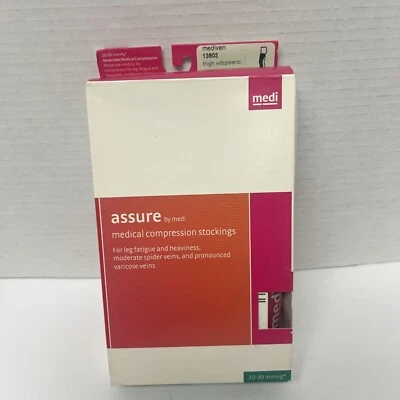 New Mediven 13903 Closed Toe Beige 20-30 Left Thigh with Top Band Compression