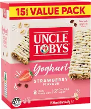 Uncle Tobys Strawberry Yoghurt Muesli Cereal 15 Bars (75 Count, Pack of 5)