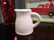 Valentines Day Terramoto Ceramic Pink White Heart Pitcher 5" Home Decor