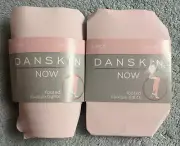 NEW 2 Pairs Girls Pink Danskin Now Footed Opaque Dance Tights Size 4-6