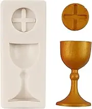 FCKEMLDS Baptism Cake Decorations Mold Communion Chalice Fondant Mold For Cake Decorating Cupcake Topper Chocolate Candy Gum Paste Polymer Clay