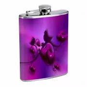 Purple Heart Bird Em1 Flask 8oz Stainless Steel Hip Drinking Whiskey